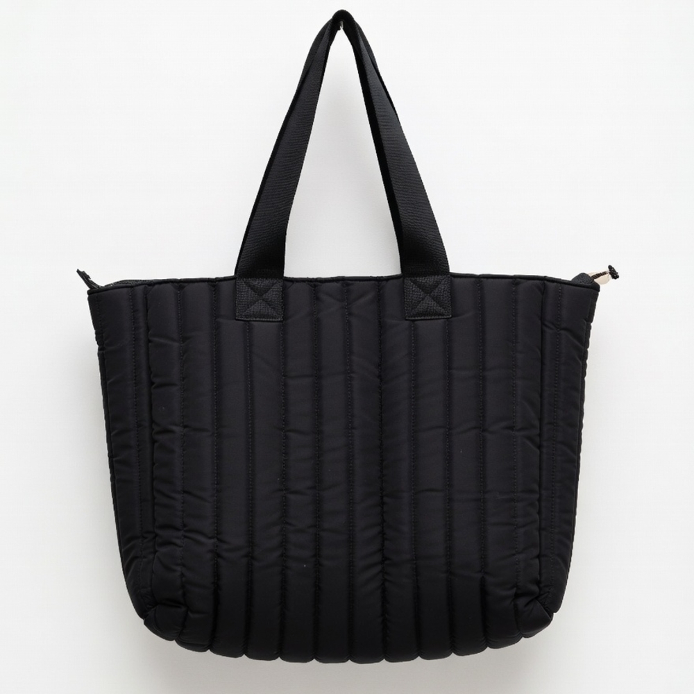 Quilted Black Tote Bag
